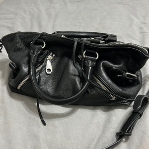 Rebecca Minkoff Black Leather Fringed Bag